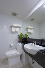 Naklejka na ściany i meble Toilet bowl in the bathroom interior architecture of rest room and decorative design