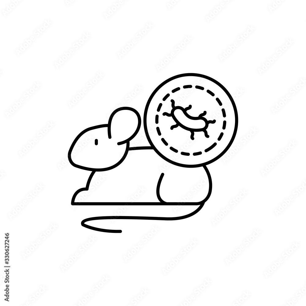 Poster virus, mouse icon. simple line, outline vector elements of epidemic for ui and ux, website or mobile