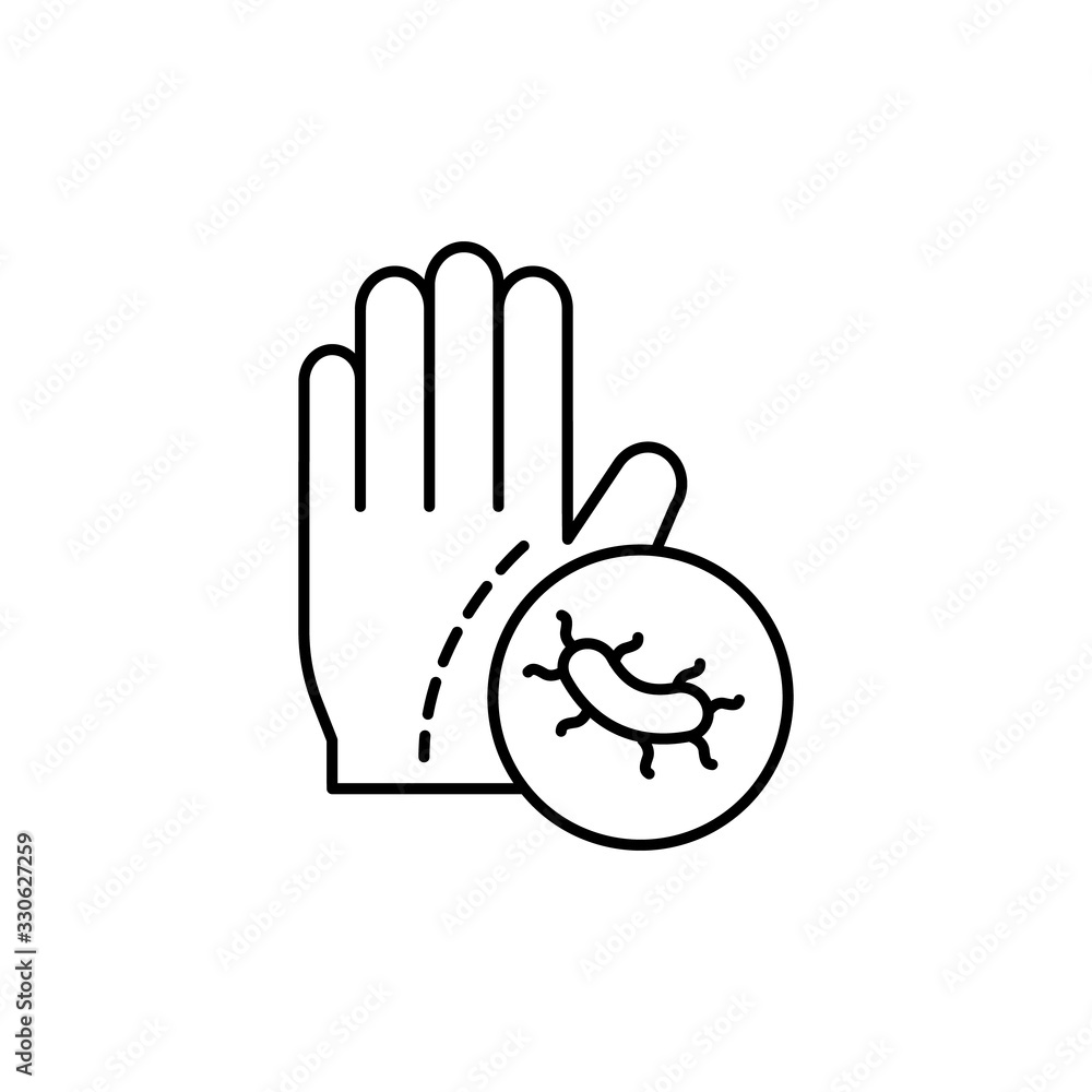 Poster virus, hand icon. simple line, outline vector elements of epidemic for ui and ux, website or mobile 
