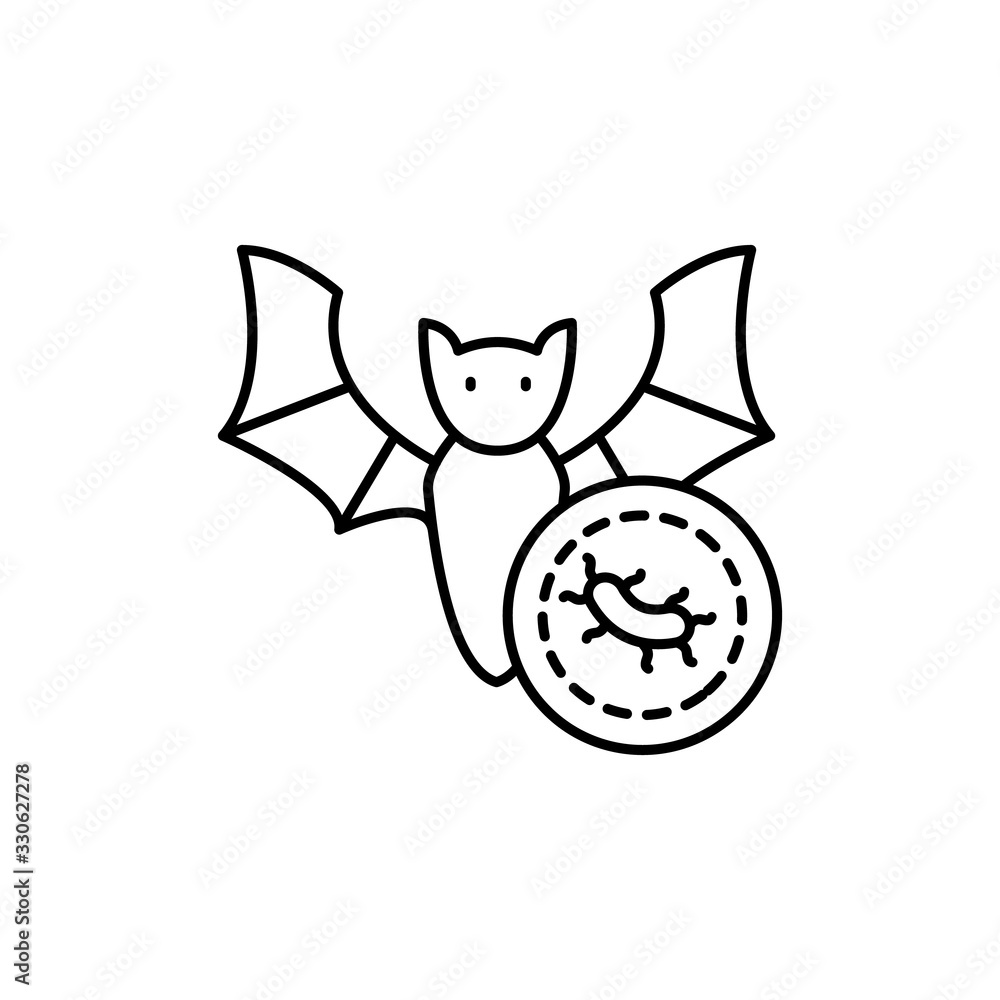Poster virus, bat icon. simple line, outline vector elements of epidemic for ui and ux, website or mobile a