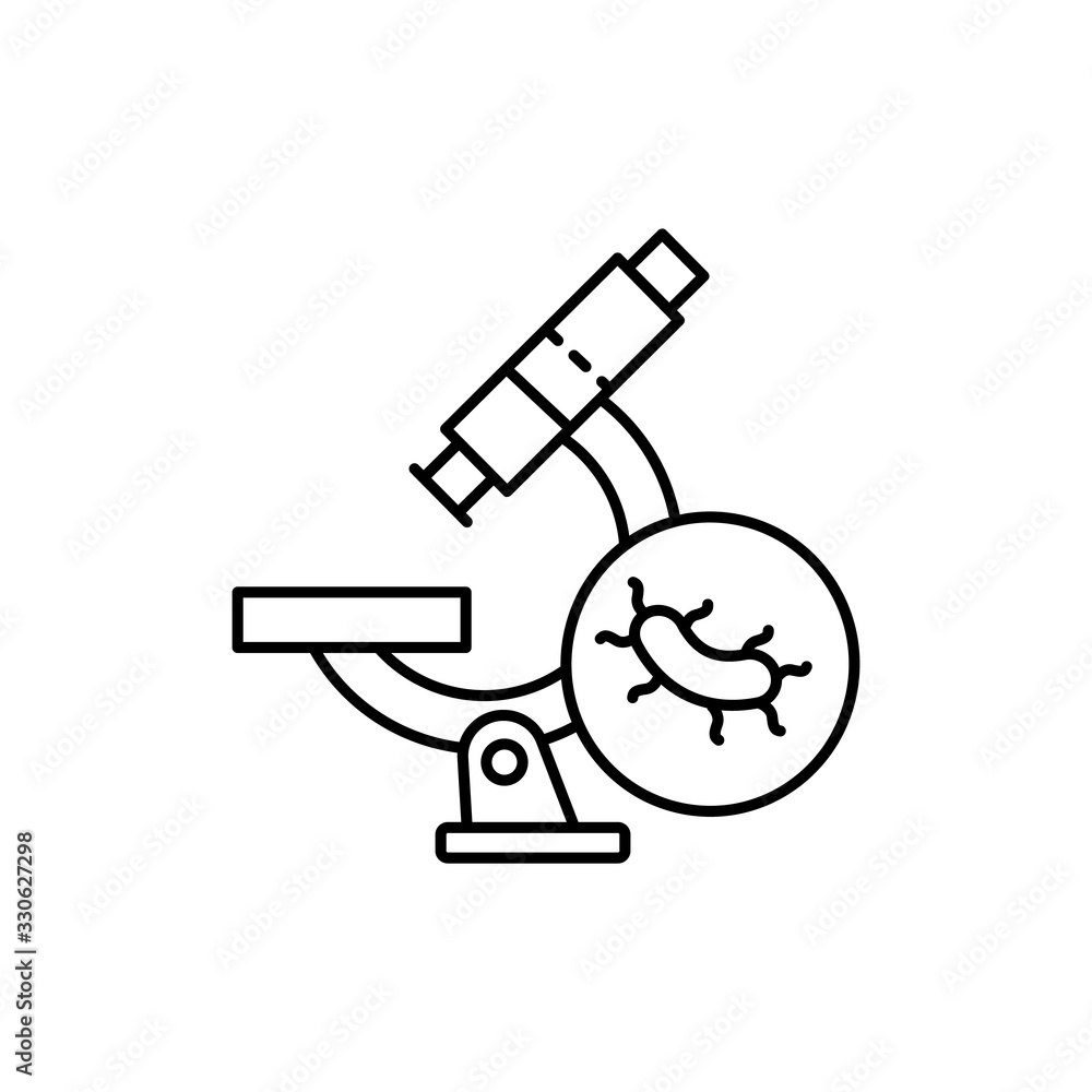Poster virus, microscope icon. simple line, outline vector elements of epidemic for ui and ux, website or m