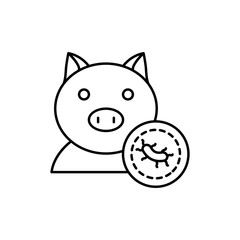 Virus, pig icon. Simple line, outline vector elements of epidemic for ui and ux, website or mobile application