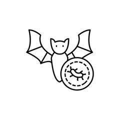 Virus, bat icon. Simple line, outline vector elements of epidemic for ui and ux, website or mobile application