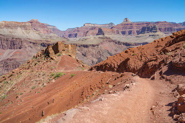 hiking the south kaibab trail in grand canyon national park, arizona, usa