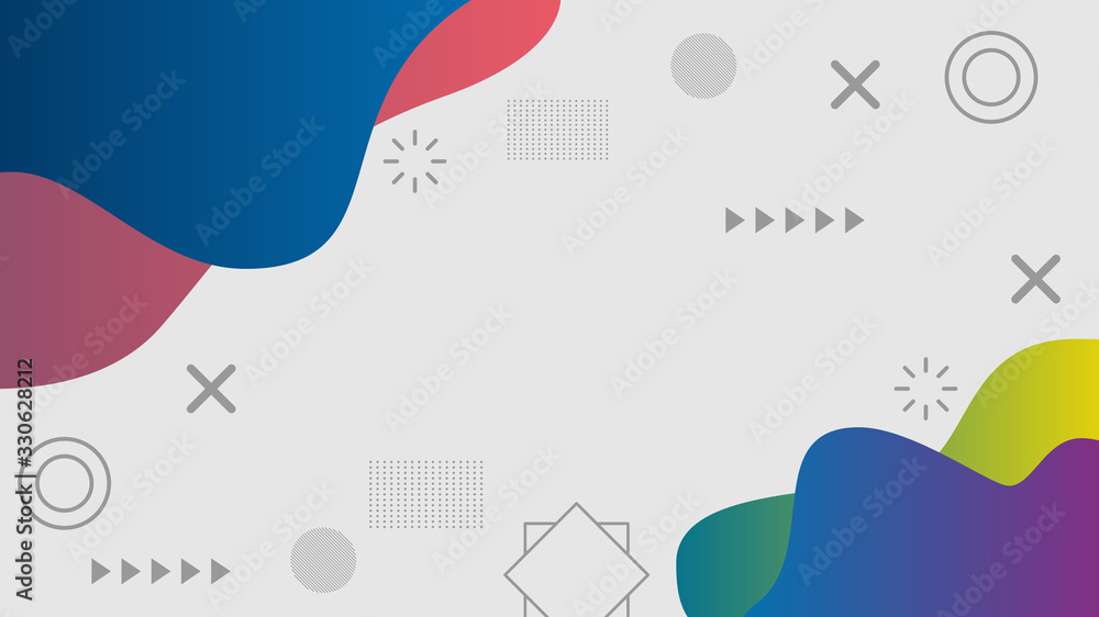 Poster abstract fluid shapes cross multi colorful grey gradient vector background