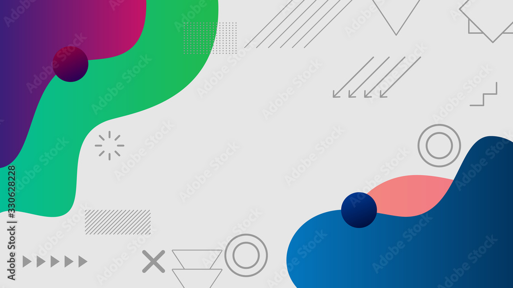 Poster abstract fluid shapes multi colorful grey gradient vector background