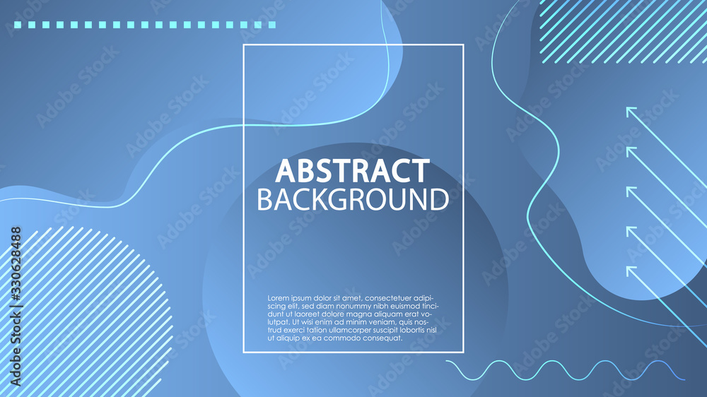 Poster abstract outline fluid shapes light blue gradient vector background