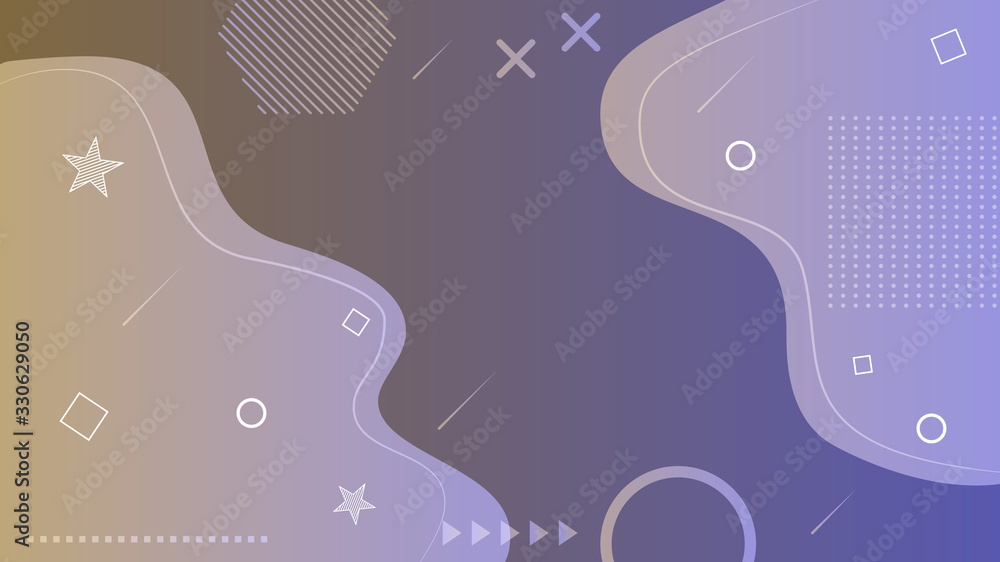 Poster fluid abstract shapes line brown violet gradient vector background