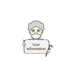 cartoon people information worker mask protection graphic