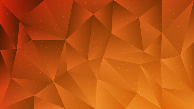 Polygon abstract shapes dots orange dark gradient vector background