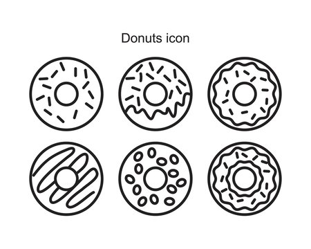Donuts icon template black color editable. Donuts icon symbol Flat vector illustration for graphic and web design.