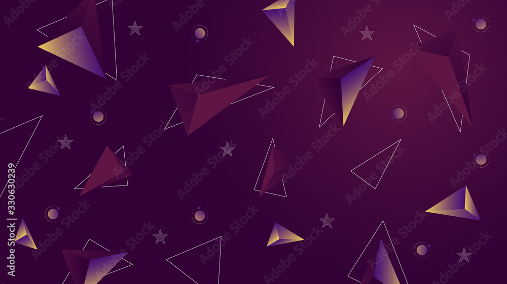 Poster polygon abstract shapes colorful violet gradient vector background