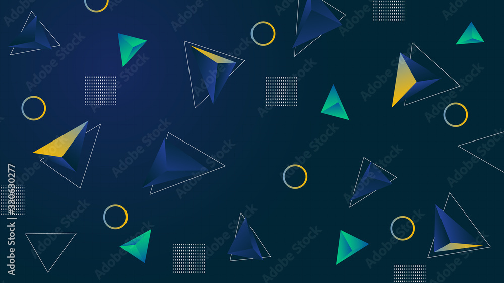 Aufkleber polygon abstract shapes colorful blue gradient vector background