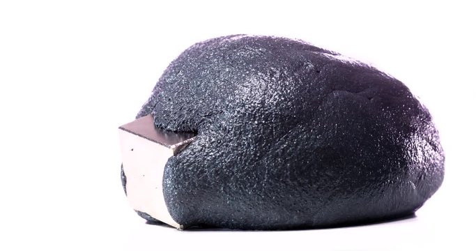 Magnetic Putty swallows a magnet in 4K | Science experiment in magnetism