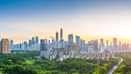 Fototapeta premium Urban scenery of financial and business district, Futian District, Shenzhen