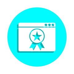 Online marketing, webpage badge icon. Simple thin line, outline vector of online marketing icons for ui and ux, website or mobile application