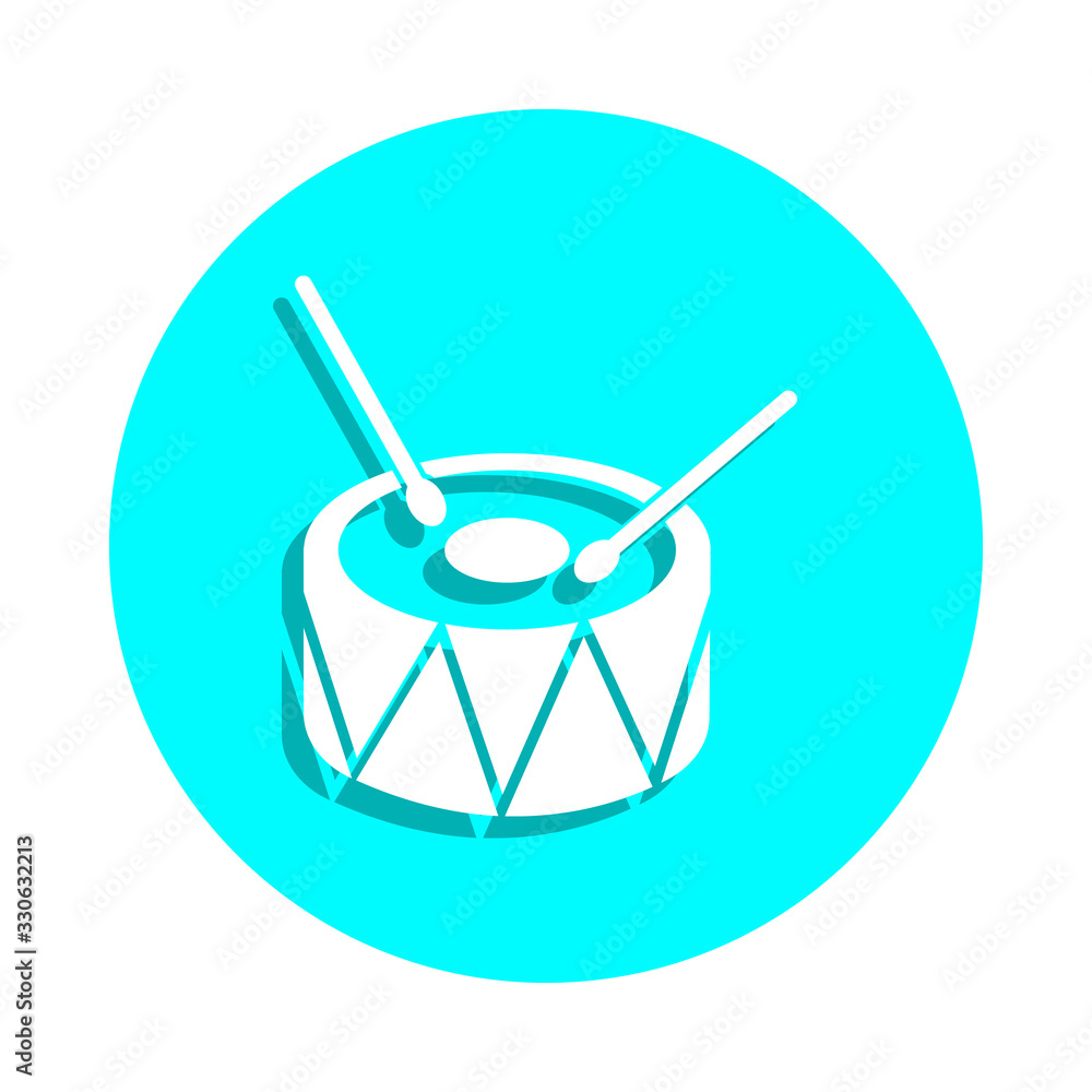 Poster drum toy icon. toy element badge icon. simple glyph, flat vector of toys icons for ui and ux, websit