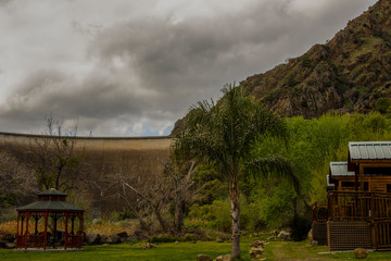 Camping below the Lake Berryessa Dam in Winters, Ca.