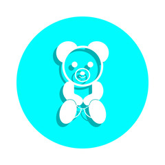 Teddy bear plush toy badge icon. Simple glyph, flat vector of toys icons for ui and ux, website or mobile application