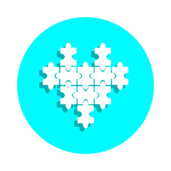 Puzzle badge icon. Simple glyph, flat vector of toys icons for ui and ux, website or mobile application