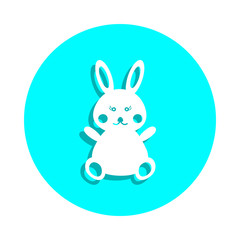 Obraz premium Plush bunny toy badge icon. Simple glyph, flat vector of toys icons for ui and ux, website or mobile application