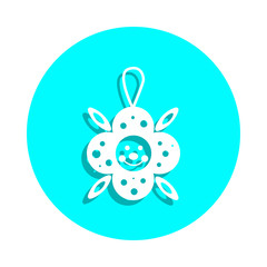 Christmas ball badge icon. Simple glyph, flat vector of toys icons for ui and ux, website or mobile application