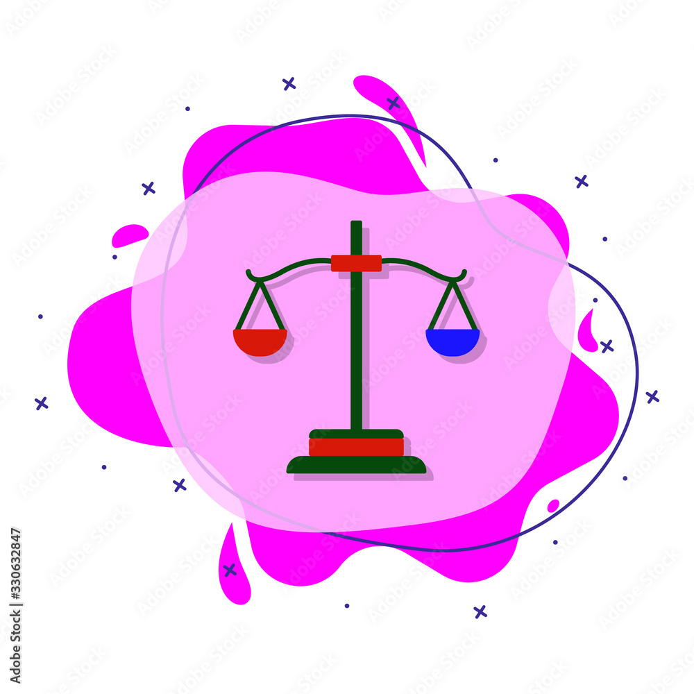 Poster balance color liquid bacdge icon. simple color vector of 8 march icons for ui and ux, website or mob
