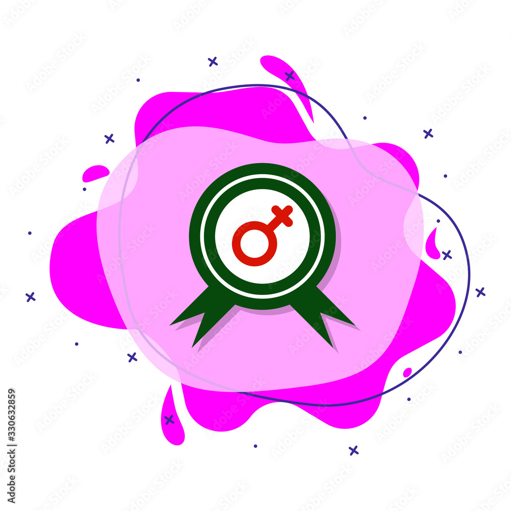 Poster badge, woman symbol color liquid bacdge icon. simple color vector of 8 march icons for ui and ux, we