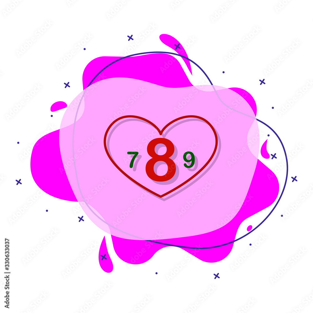 Poster heart, calendar color liquid bacdge icon. simple color vector of 8 march icons for ui and ux, websit