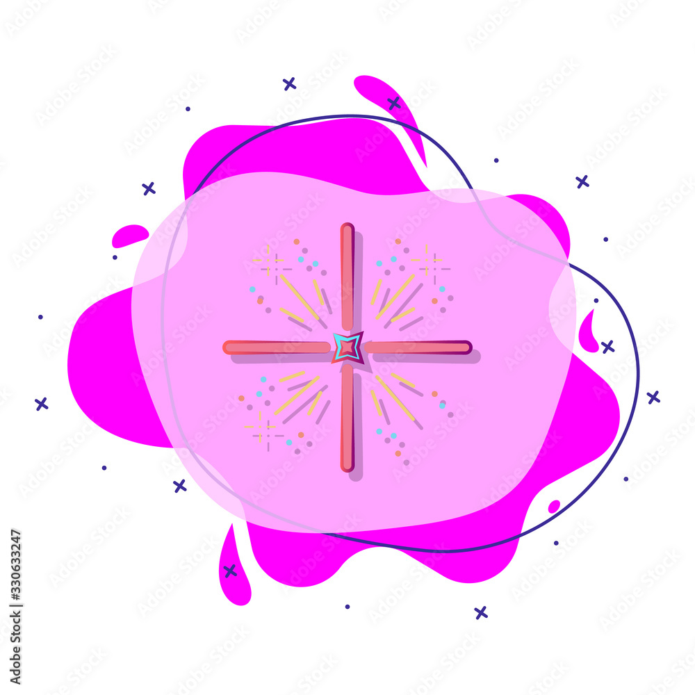 Poster firework colored liquid bacdge icon. simple color vector of circus icons for ui and ux, website or m