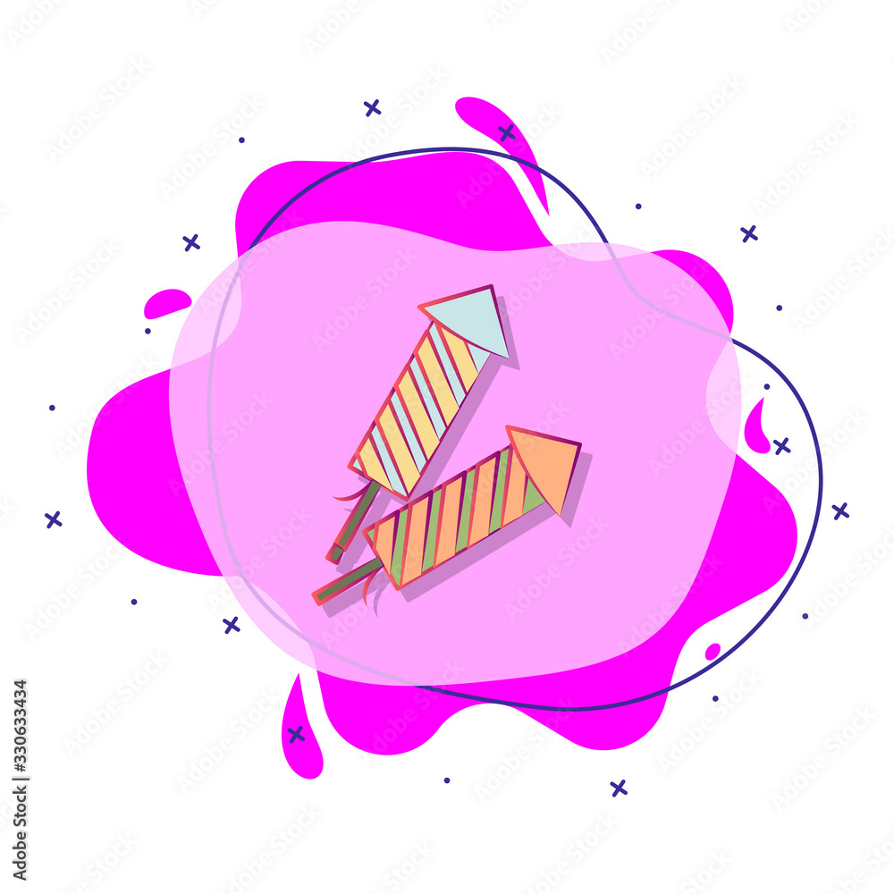 Poster fireworks colored liquid bacdge icon. simple color vector of circus icons for ui and ux, website or 