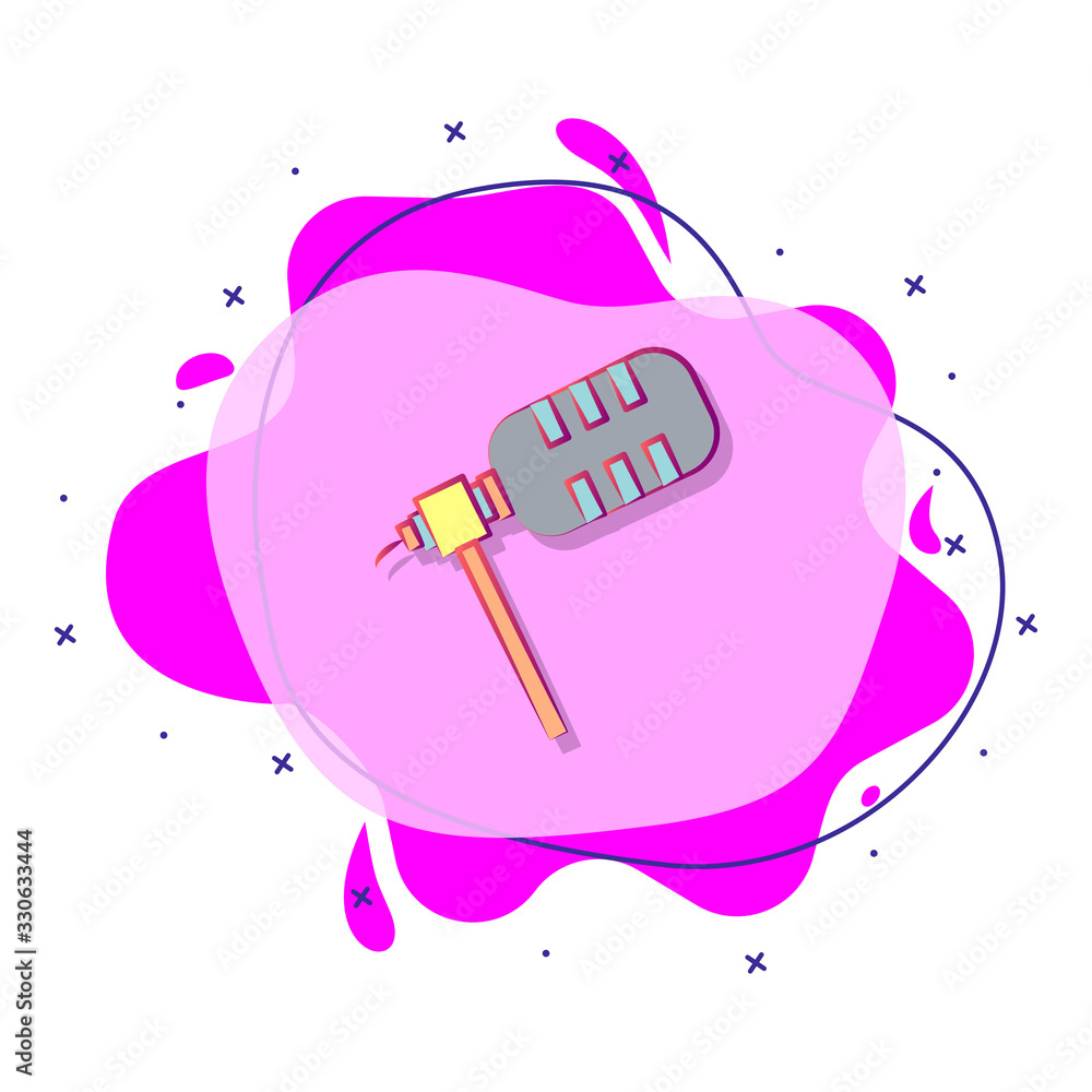 Poster microphone colored liquid bacdge icon. simple color vector of circus icons for ui and ux, website or