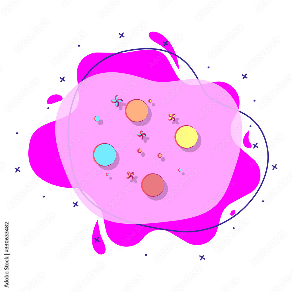 Poster orbs colored liquid bacdge icon. simple color vector of circus icons for ui and ux, website or mobil