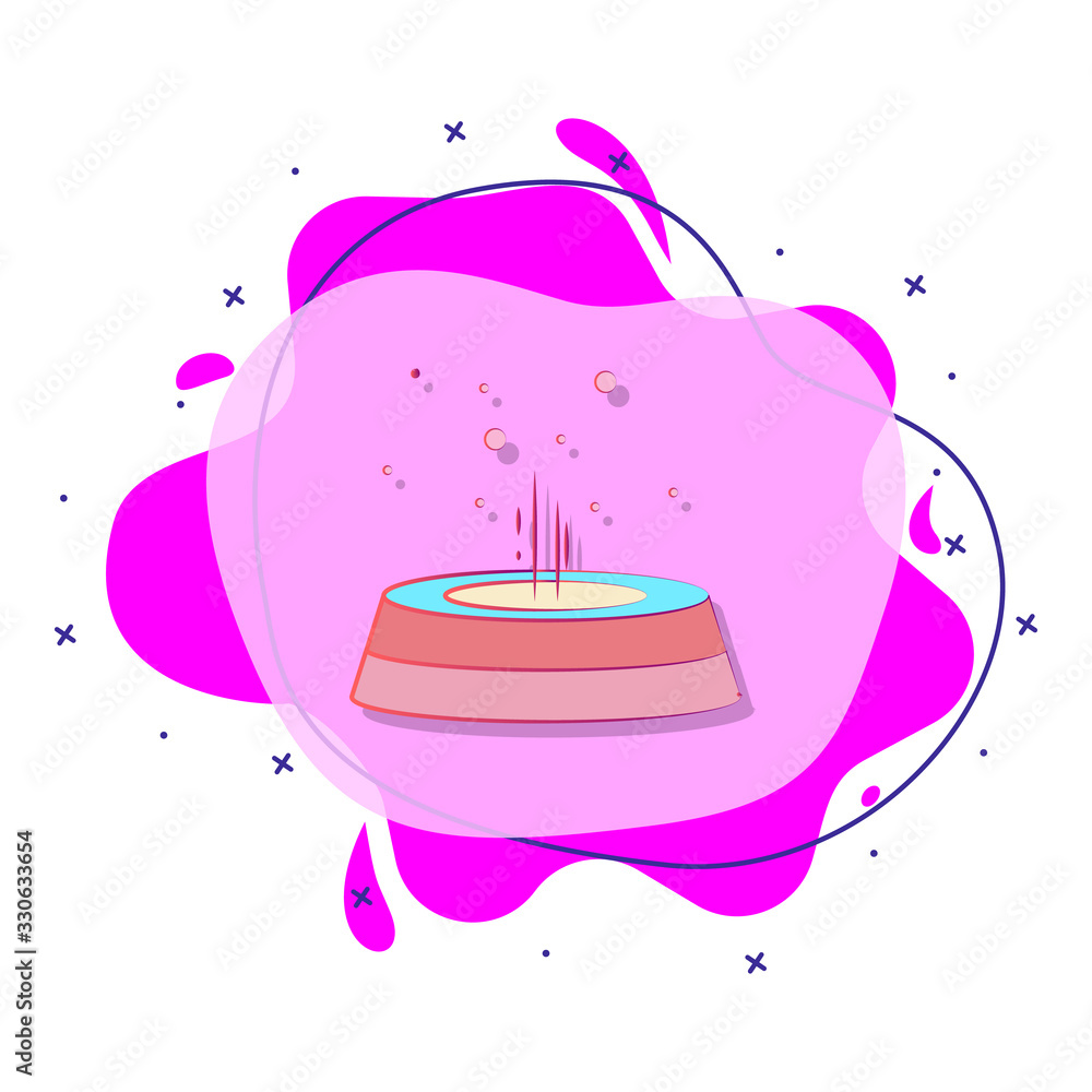 Poster trampoline colored liquid bacdge icon. simple color vector of circus icons for ui and ux, website or