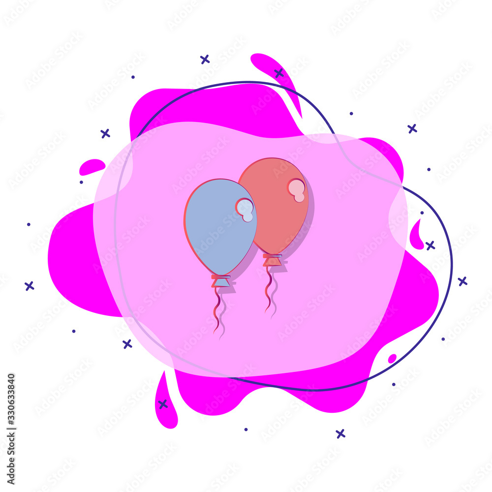Poster balloons colored liquid bacdge icon. simple color vector of circus icons for ui and ux, website or m