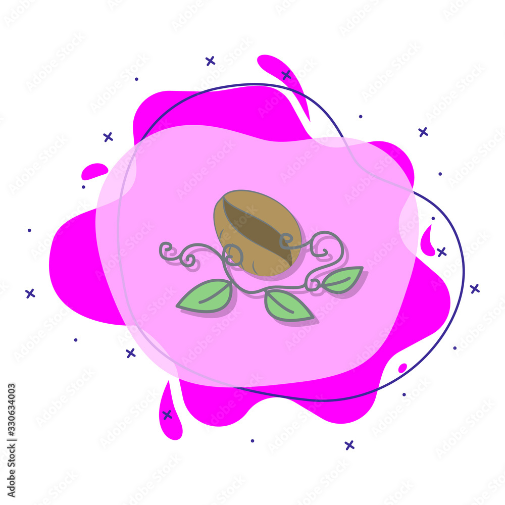 Aufkleber coffee beans colored liquid bacdge icon. simple color vector of coffee icons for ui and ux, website 