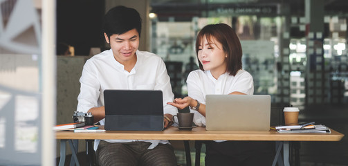 Fototapeta premium Business People Planning Strategy Analysis Office Concept Cooperation Corporate Achievement Teamwork Concept.