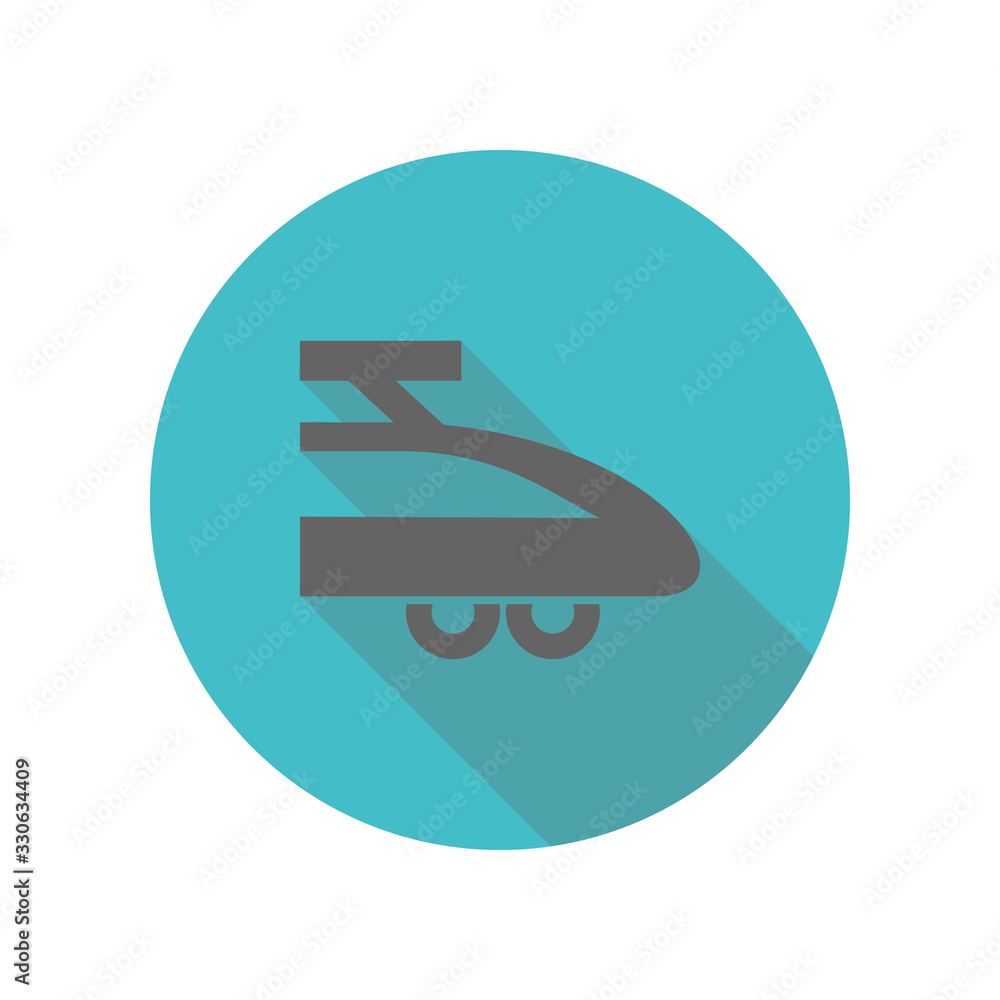 Poster express train long shadow icon. simple glyph, flat vector of transport icons for ui and ux, website 
