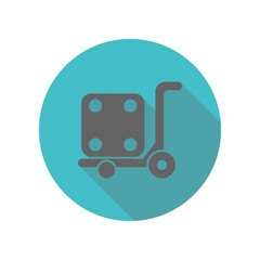 Forklift, logistic, pump truck long shadow icon. Simple glyph, flat vector of transport icons for ui and ux, website or mobile application