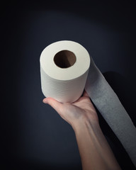 Hand Holding Toilet Paper During Virus