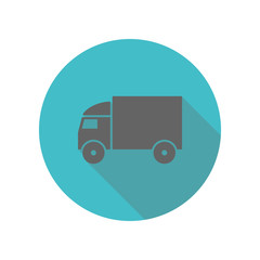 Truck long shadow icon. Simple glyph, flat vector of transport icons for ui and ux, website or mobile application