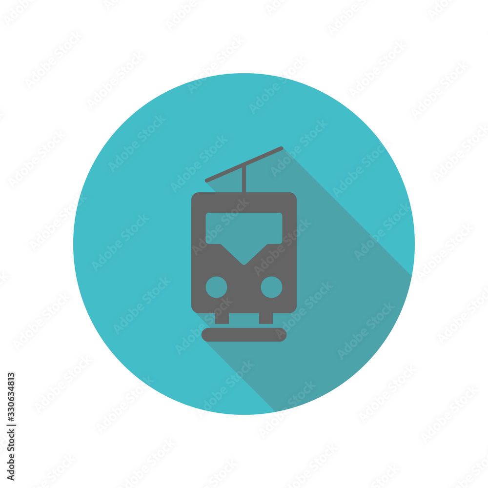 Poster funicular railway long shadow icon. simple glyph, flat vector of transport icons for ui and ux, webs