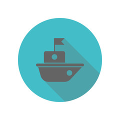 Ship, vessel long shadow icon. Simple glyph, flat vector of transport icons for ui and ux, website or mobile application