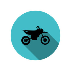 Motorcycle long shadow icon. Simple glyph, flat vector of transport icons for ui and ux, website or mobile application