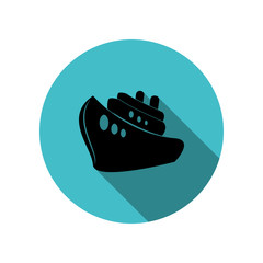 Liner ship logo long shadow icon. Simple glyph, flat vector of transport icons for ui and ux, website or mobile application