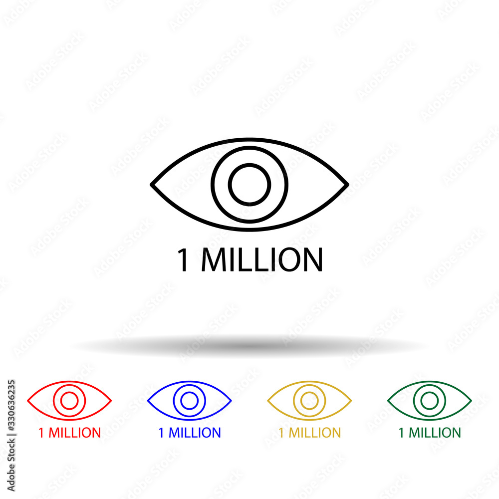 Poster views multi color icon. simple thin line, outline vector of online and web icons for ui and ux, webs