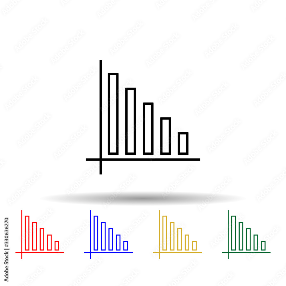 Poster statistics multi color icon. simple thin line, outline vector of online and web icons for ui and ux,