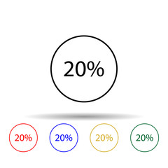 Data percentage multi color icon. Simple thin line, outline vector of online and web icons for ui and ux, website or mobile application