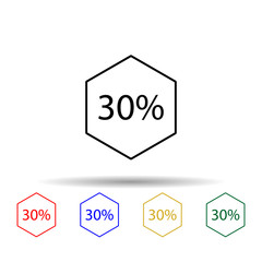 Data percentage multi color icon. Simple thin line, outline vector of online and web icons for ui and ux, website or mobile application