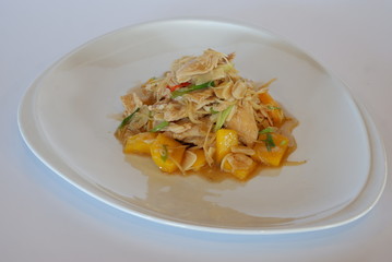 STIR FRIED MINCED CHICKEN WITH YELLOW CHILLI AND GINGER